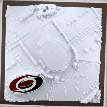 Carolina Hurricanes — PNC Arena 3D Topographical Stadium Wall Art | 12" × 12"