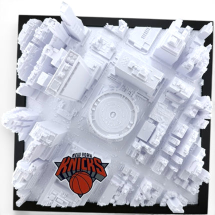 New York Knicks — Madison Square Garden 3D Topographical Stadium Wall Art | 12" × 12"
