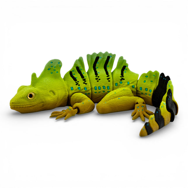 Basilisk lizard figurine, matcha morph 3D printed Jesus Lizard replica