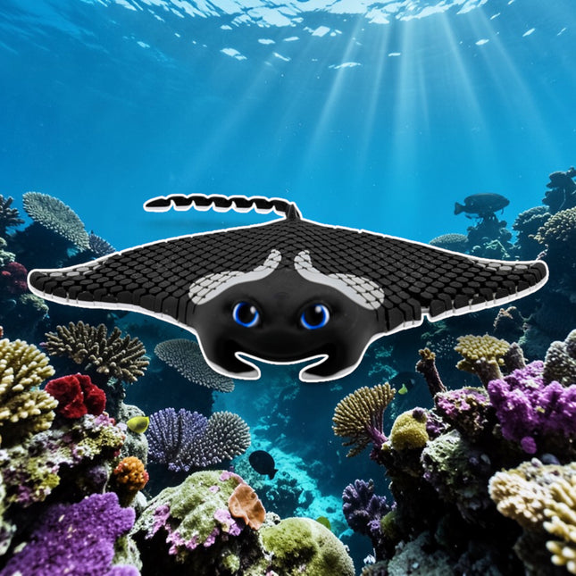 3D Printed Flexi Manta Ray – “Manny” with Realistic Glass Eyes