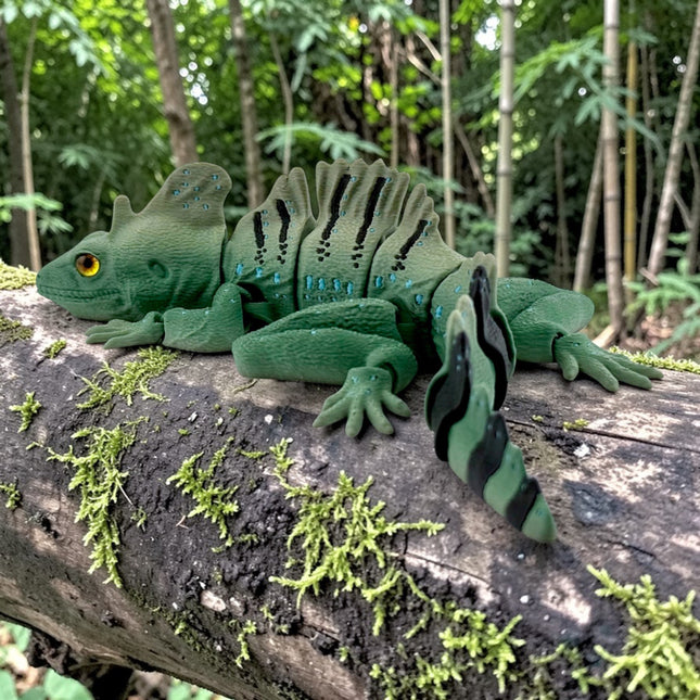 3D Printed Basilisk Model – "Jesus Lizard" Replica - Camoflauge Color