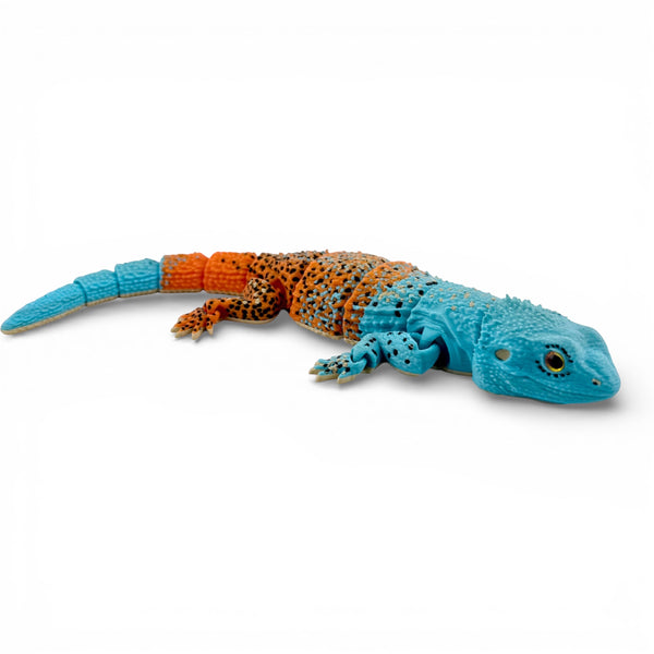 Agama Lizard Figurine - Articulated 3D Printed Reptile, Glass Eyes, Desk Decor Gift for Lizard Lovers