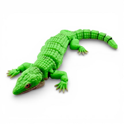 3D Printed Mexican Alligator Lizard with Realistic Glass Eyes – Articulated Reptile Model
