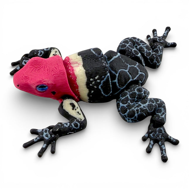 Poison dart frog figurine, red head 3D printed with glass eyes