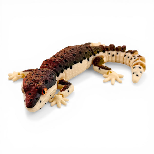 3D printed Leopard Gecko figurine, Volcano morph front view