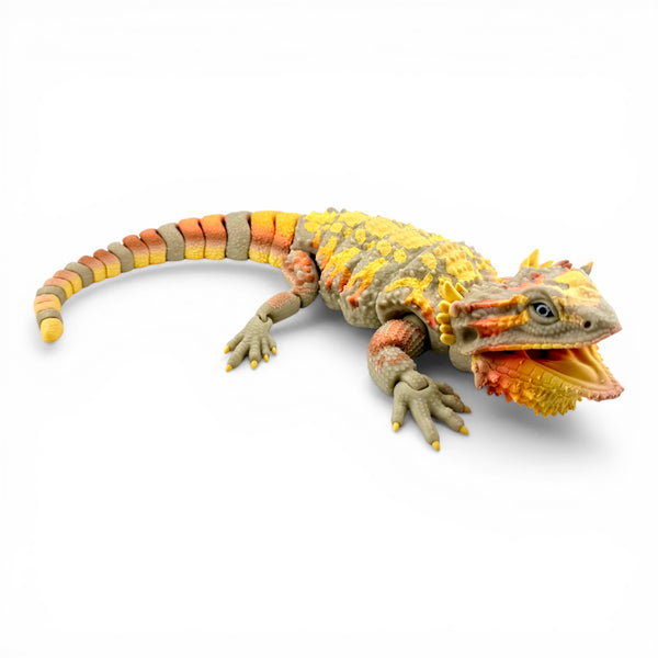 3D printed Bearded Dragon figurine, Autumn morph front view