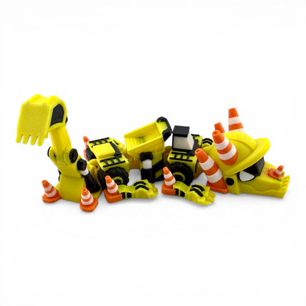 3D Printed Mini Construction Dragon – 8 Inches Long
