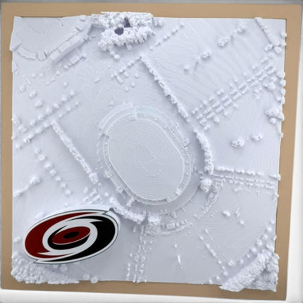 Carolina Hurricanes — PNC Arena 3D Topographical Stadium Wall Art | 12" × 12"