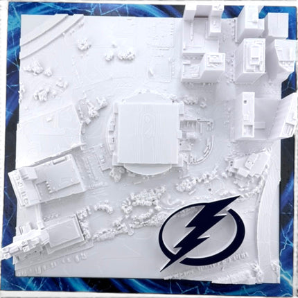Tampa Bay Lightning — Amalie Arena 3D Topographical Stadium Wall Art | 12" × 12"