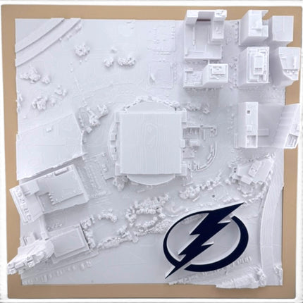 Tampa Bay Lightning — Amalie Arena 3D Topographical Stadium Wall Art | 12" × 12"