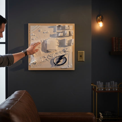 Tampa Bay Lightning — Amalie Arena 3D Topographical Stadium Wall Art | 12" × 12"
