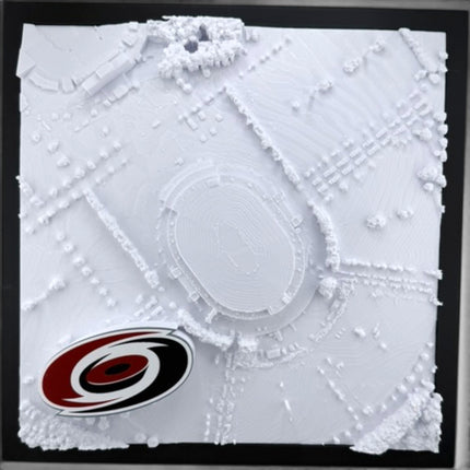 Carolina Hurricanes — PNC Arena 3D Topographical Stadium Wall Art | 12" × 12"