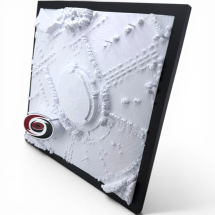 Carolina Hurricanes — PNC Arena 3D Topographical Stadium Wall Art | 12" × 12"