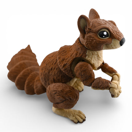 3D Printed Brown Squirrel – Fully Articulated Woodland Model (11 Inches Long)