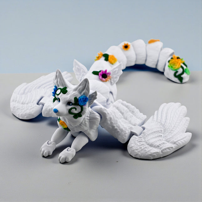 3D Printed Flexi Fae Fox – 13 Inches Long – Fully Articulated Fantasy Creature