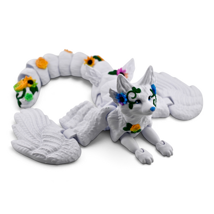 Fae Fox figurine articulated curled pose