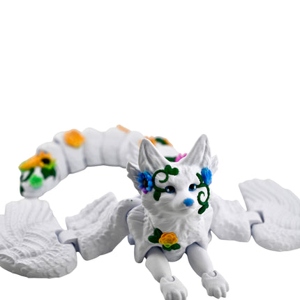 3D Printed Flexi Fae Fox – 13 Inches Long – Fully Articulated Fantasy Creature