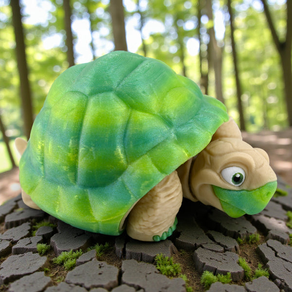3D Printed Articulated Tortoise – Gradient Shell (6 Inches Long)