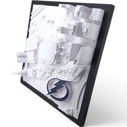 Tampa Bay Lightning — Amalie Arena 3D Topographical Stadium Wall Art | 12" × 12"