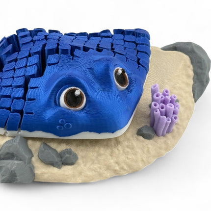 3D Printed Stingray & Coral Reef Diorama: Ocean Marine Life Art