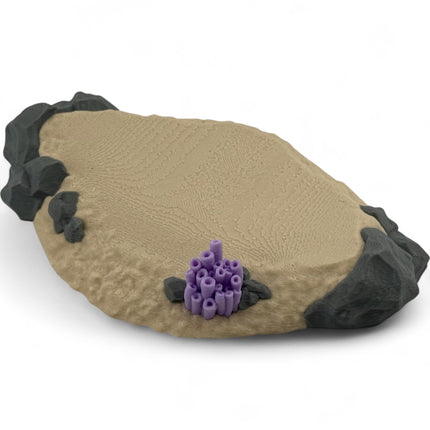3D Printed Stingray & Coral Reef Diorama: Ocean Marine Life Art