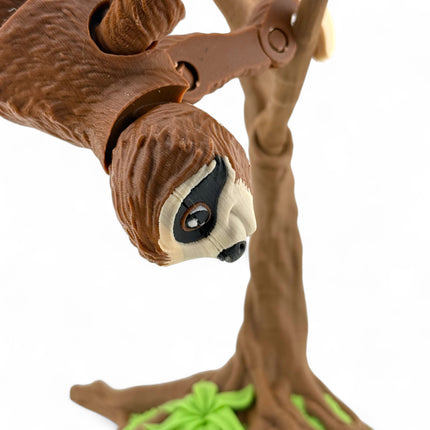 3D Printed Sloth and Tree Decor: Whimsical USA-Made Figurine