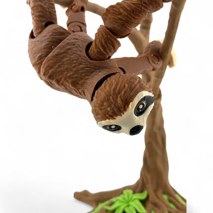 3D Printed Sloth and Tree Decor: Whimsical USA-Made Figurine