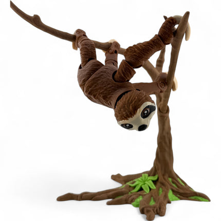 3D Printed Sloth and Tree Decor: Whimsical USA-Made Figurine
