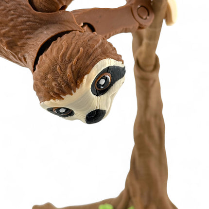 3D Printed Sloth and Tree Decor: Whimsical USA-Made Figurine
