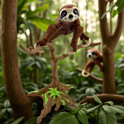 3D Printed Sloth and Tree Decor: Whimsical USA-Made Figurine