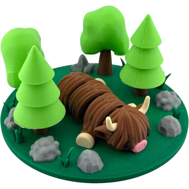 3D Printed Himalayan Cow with Forest Diorama