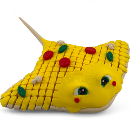 3D Printed Pizza Stingray Sculpture: Quirky Ocean Decor