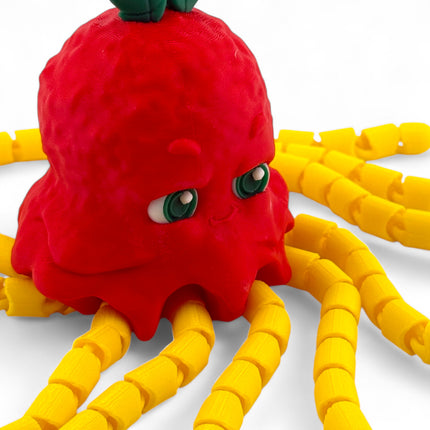 3D Printed Spaghetti Meatball Octopus Figurine: Quirky Kitchen Decor