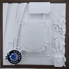 3D topographical map of Kia Center, framed front view
