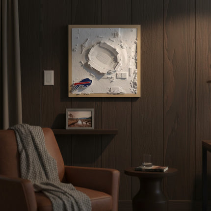 Buffalo Bills Highmark Stadium 3D Topographical Map — Personalized NFL Fan Gift Wall Art