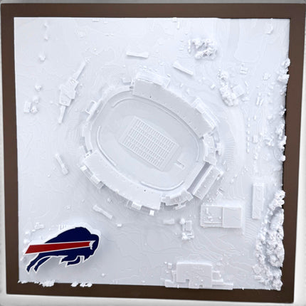 Buffalo Bills Highmark Stadium 3D Topographical Map — Personalized NFL Fan Gift Wall Art