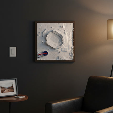 Buffalo Bills Highmark Stadium 3D Topographical Map — Personalized NFL Fan Gift Wall Art