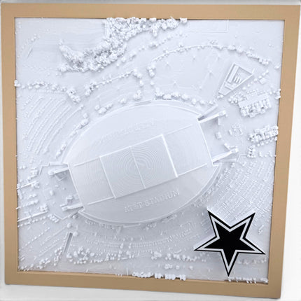 Dallas Cowboys AT&T Stadium 3D Topographical Map — Personalized NFL Fan Gift Wall Art