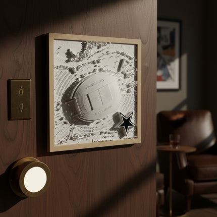 Dallas Cowboys AT&T Stadium 3D Topographical Map — Personalized NFL Fan Gift Wall Art