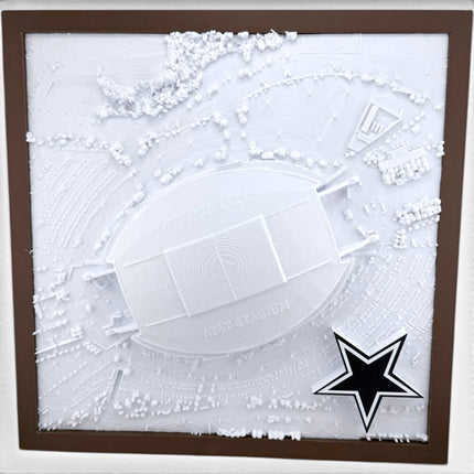 Dallas Cowboys AT&T Stadium 3D Topographical Map — Personalized NFL Fan Gift Wall Art