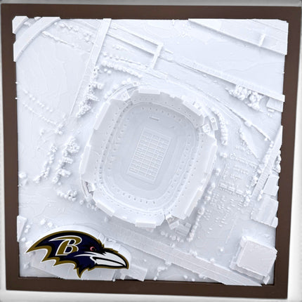 Baltimore Ravens M&T Bank Stadium 3D Topographical Map — Personalized NFL Fan Gift Wall Art