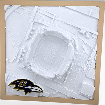 Baltimore Ravens M&T Bank Stadium 3D Topographical Map — Personalized NFL Fan Gift Wall Art