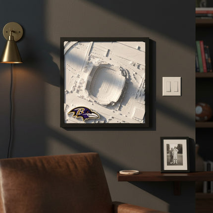 Baltimore Ravens M&T Bank Stadium 3D Topographical Map — Personalized NFL Fan Gift Wall Art