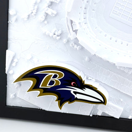 Baltimore Ravens M&T Bank Stadium 3D Topographical Map — Personalized NFL Fan Gift Wall Art