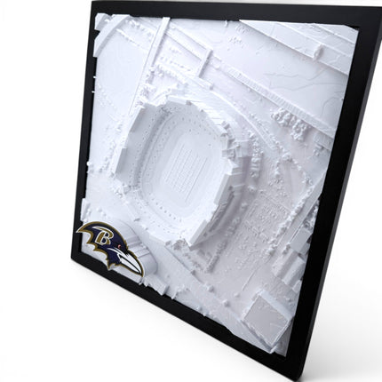 Baltimore Ravens M&T Bank Stadium 3D Topographical Map — Personalized NFL Fan Gift Wall Art