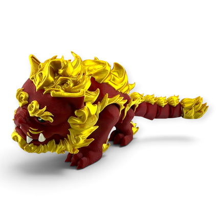 Foo Lion figurine close-up of mane and face detail
