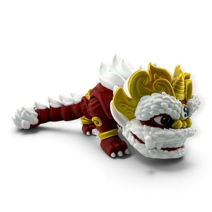 Chinese Lion figurine side profile showing mane detail