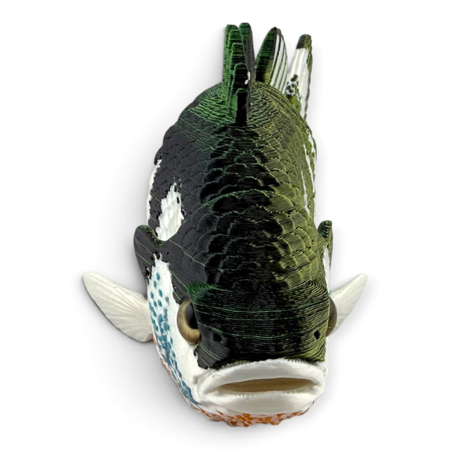 3D printed Color Changing Bluegill figurine, side profile