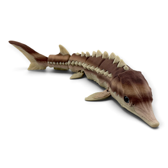 3D printed Brown Sturgeon figurine, front view
