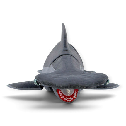 Articulated Bonnethead Hammerhead Shark figurine on display base